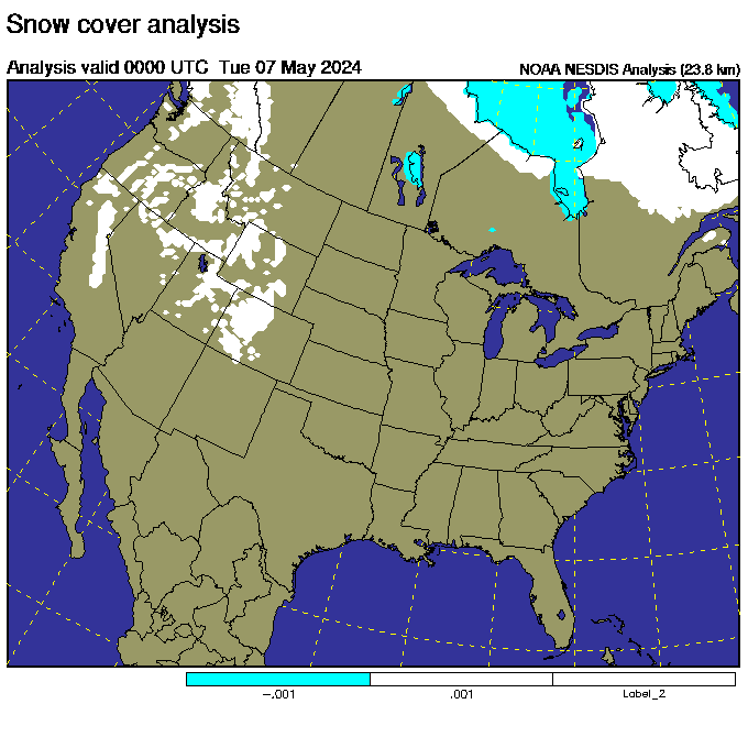 NCEP US Snow Cover Map