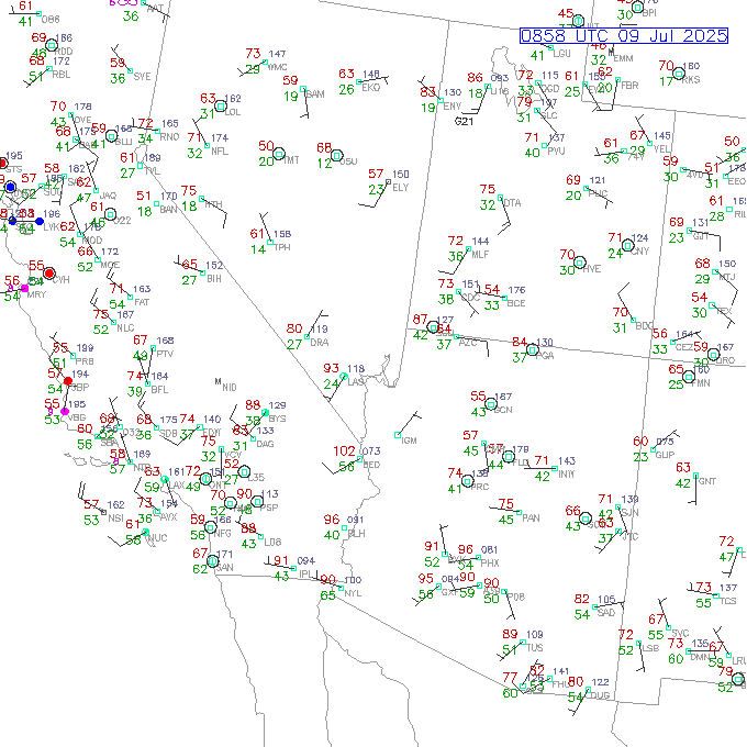 las METAR plot